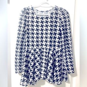 Black and White Peplum Blouse